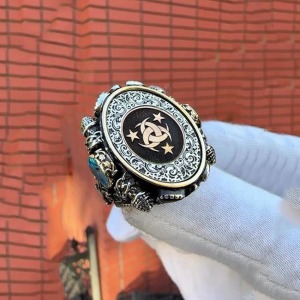 Teşkilat logolu Gümüş işlemeli Yüzük